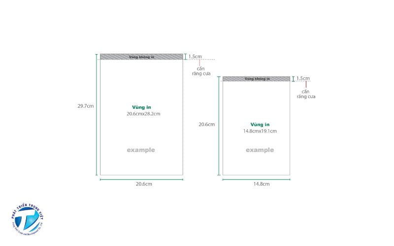Kích thước hóa đơn bán lẻ phổ biến